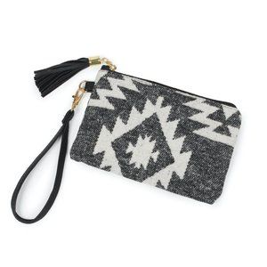 Aztec Print Tassel Wristlet